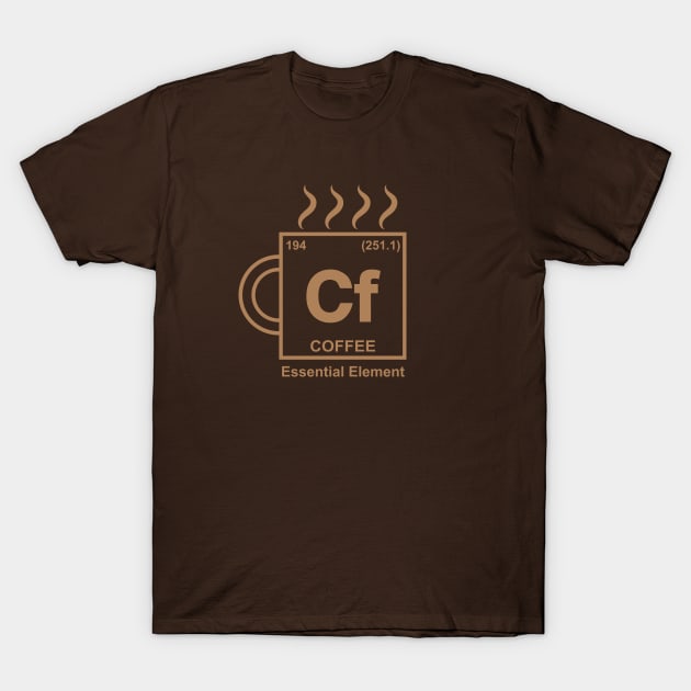 Coffee Essential Element T-Shirt by Alema Art